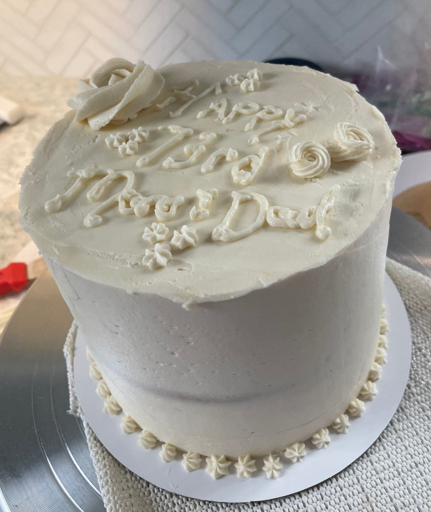 6” round vanilla cake