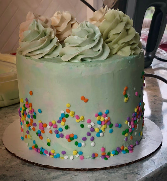 6” round vanilla cake