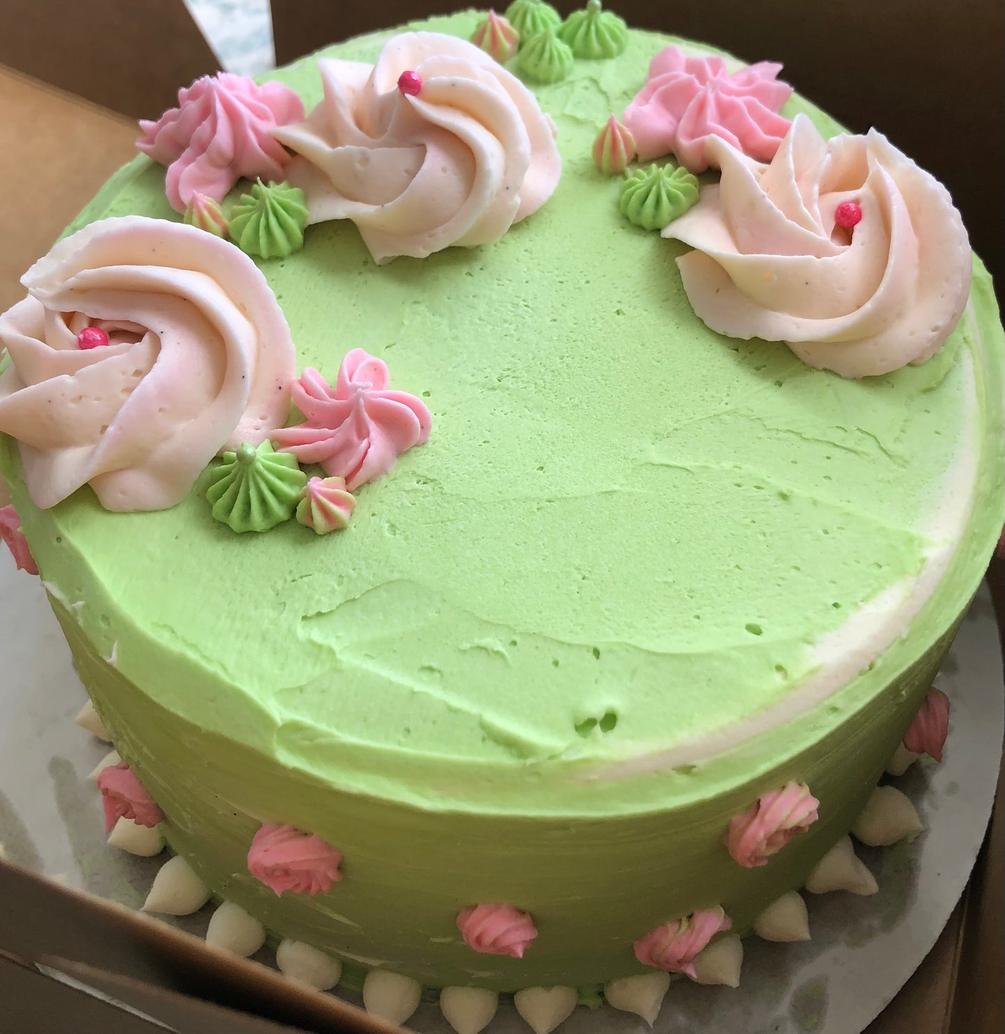 6” round vanilla cake
