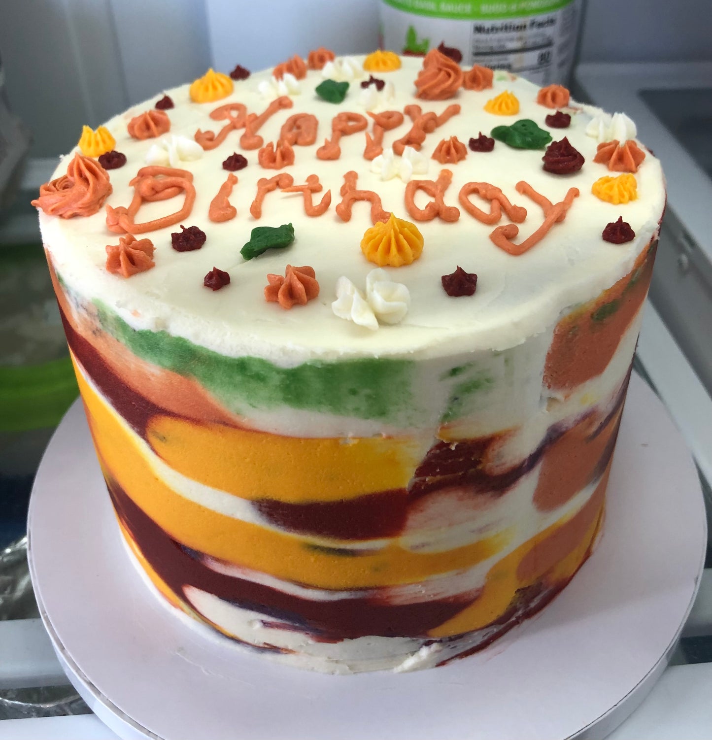 6” round vanilla cake