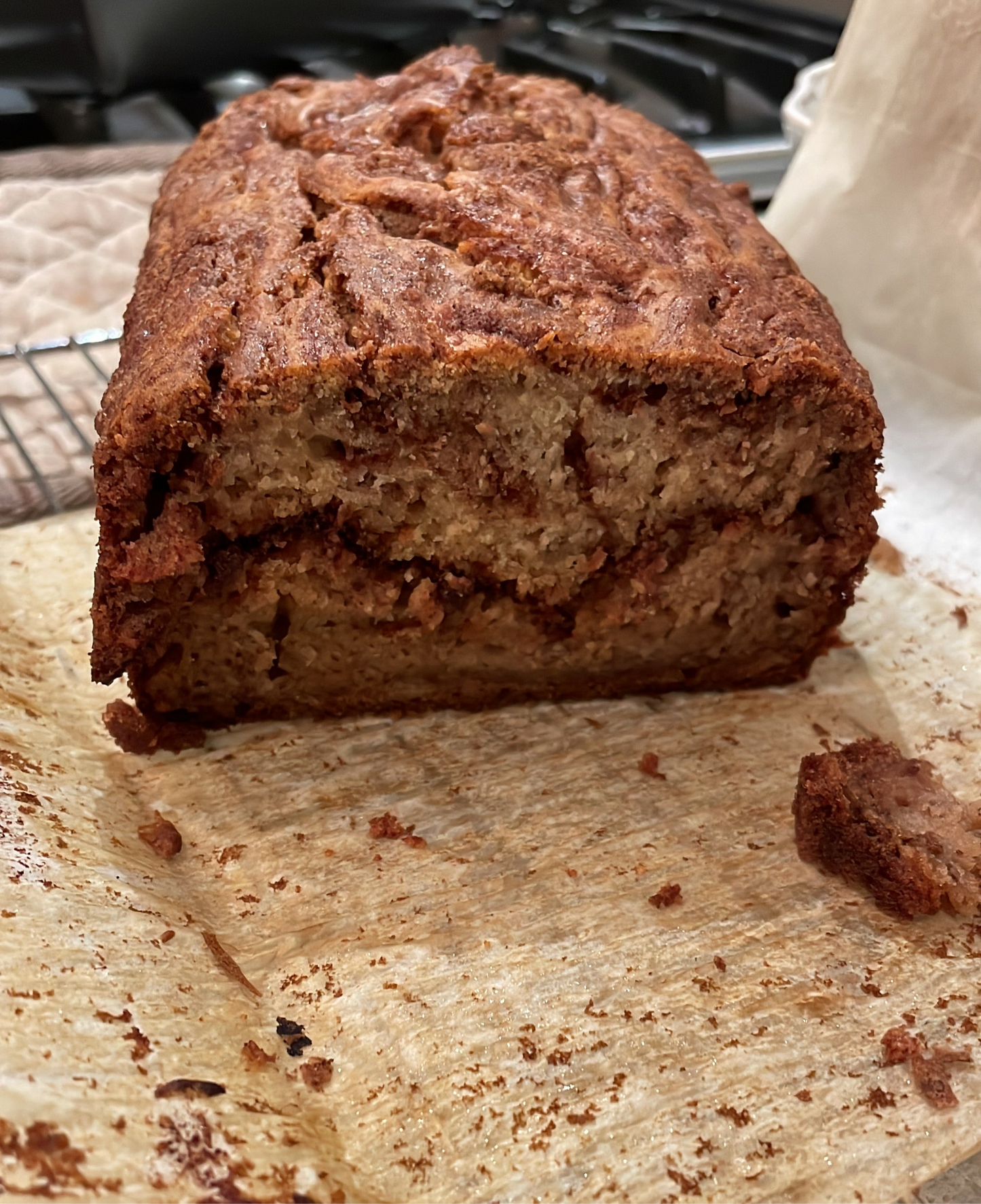 Dairy-free Cinnamon Swirl Banana Bread