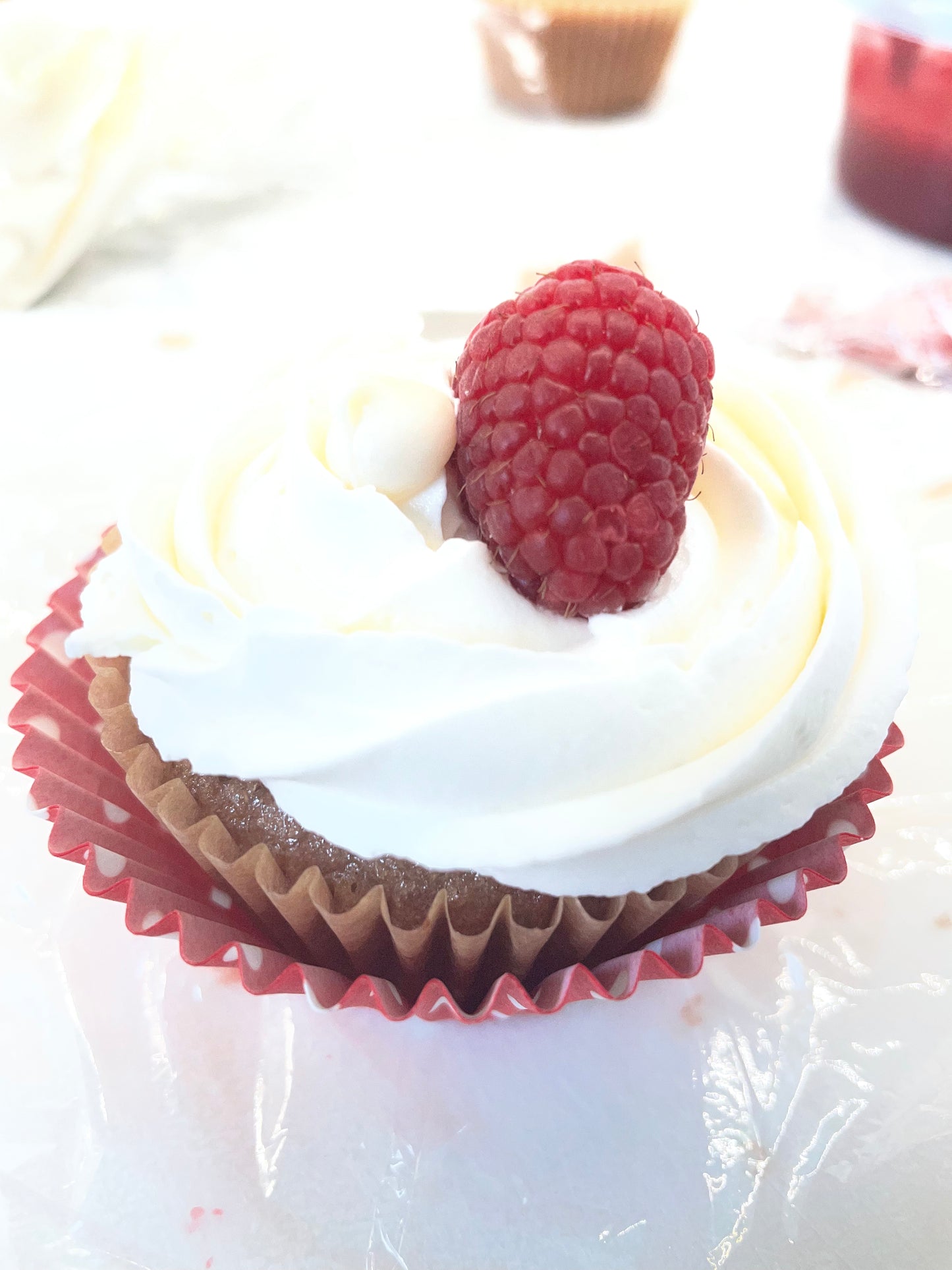 Raspberry White Chocolate Cupcake